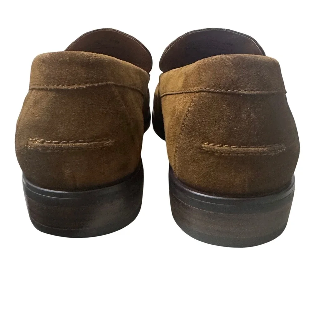 Lucky Brand Suede Loafers Mens 11M Brown NWOT Slip On Apron Toe 115-20442